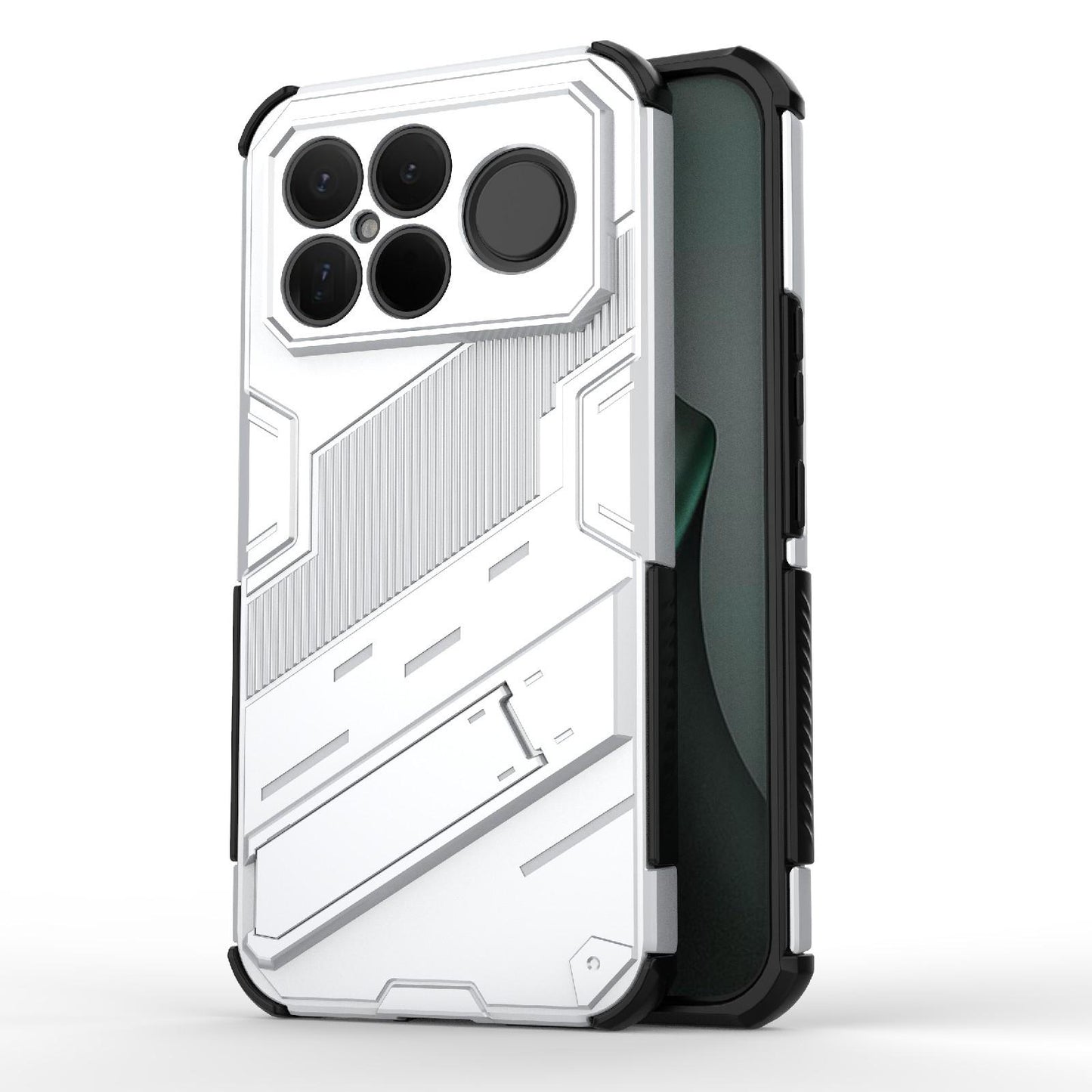 For Redmi K90 Pro Max / Poco F8 Ultra Punk Armor 2 in 1 PC + TPU Phone Case with Holder(White)