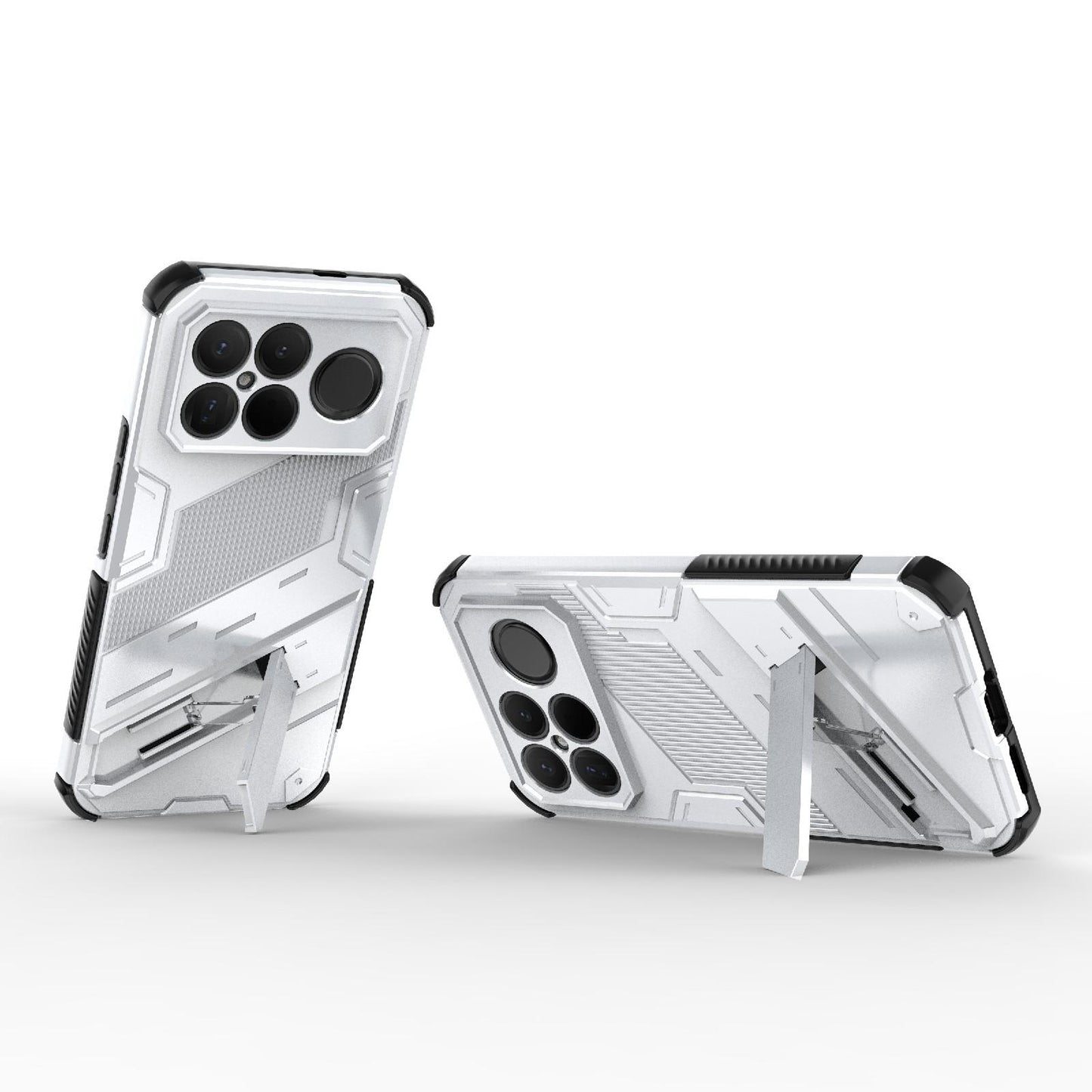 For Redmi K90 Pro Max / Poco F8 Ultra Punk Armor 2 in 1 PC + TPU Phone Case with Holder(White)