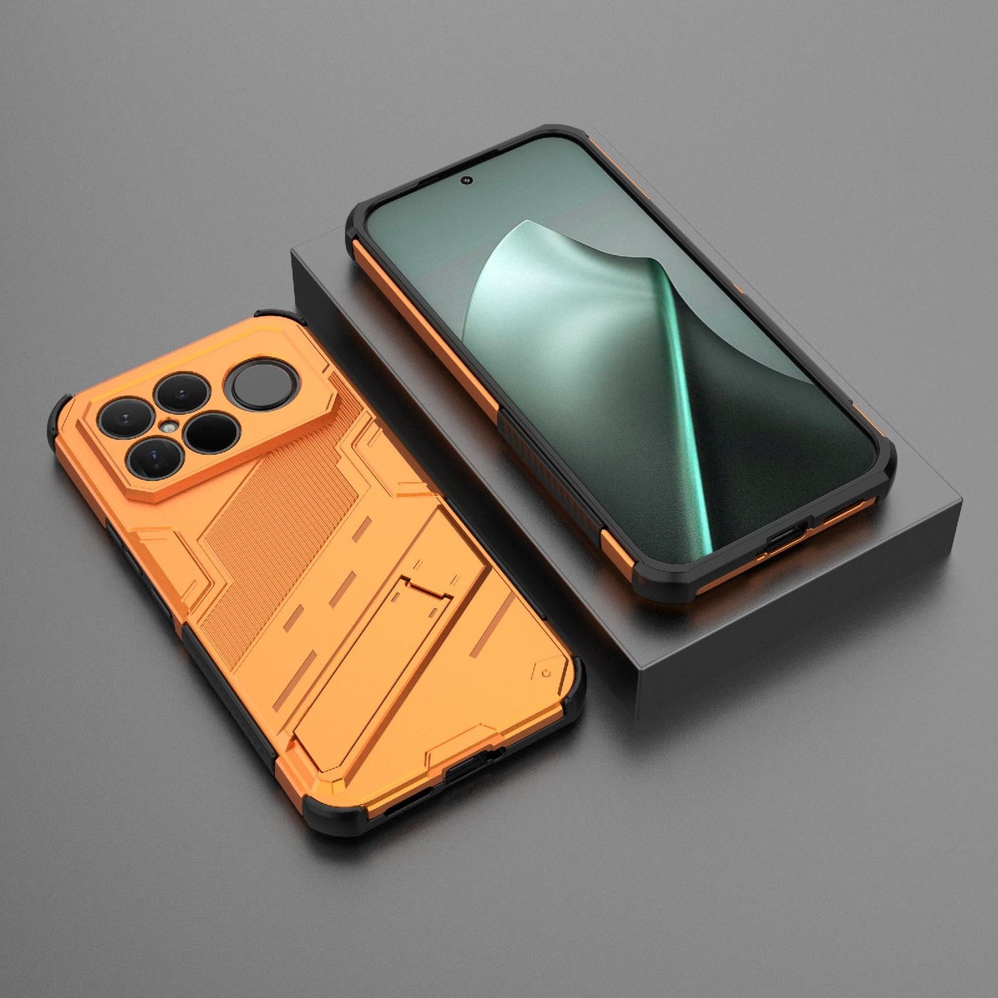For Redmi K90 Pro Max / Poco F8 Ultra Punk Armor 2 in 1 PC + TPU Phone Case with Holder(Orange)