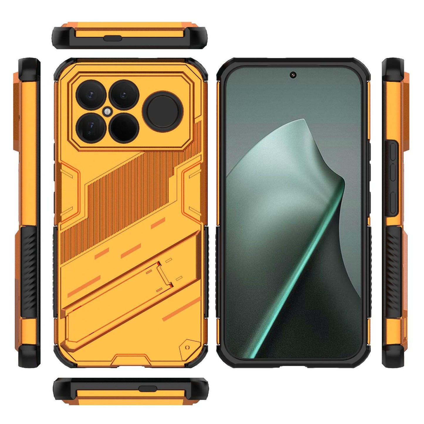 For Redmi K90 Pro Max / Poco F8 Ultra Punk Armor 2 in 1 PC + TPU Phone Case with Holder(Orange)