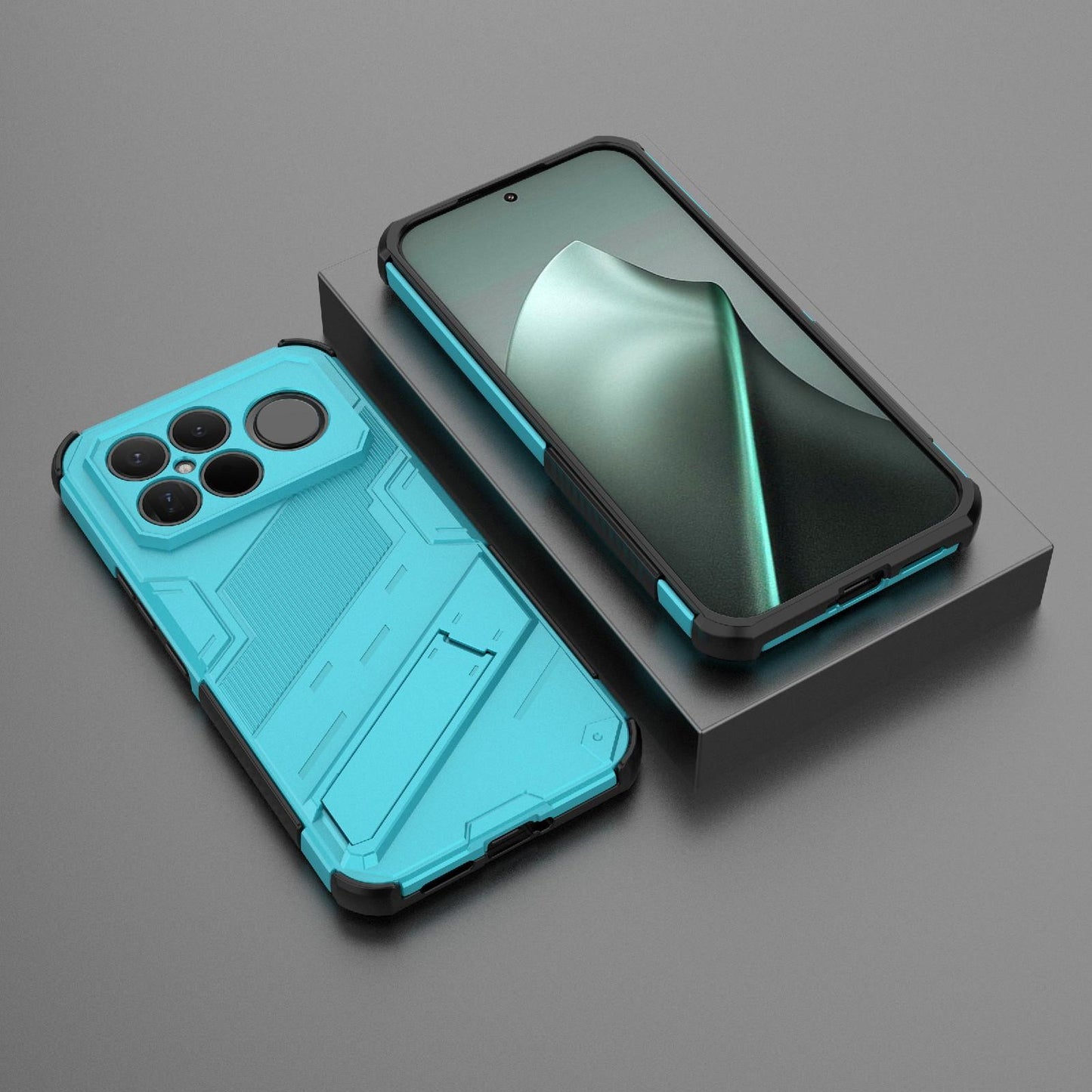 For Redmi K90 Pro Max / Poco F8 Ultra Punk Armor 2 in 1 PC + TPU Phone Case with Holder(Blue)
