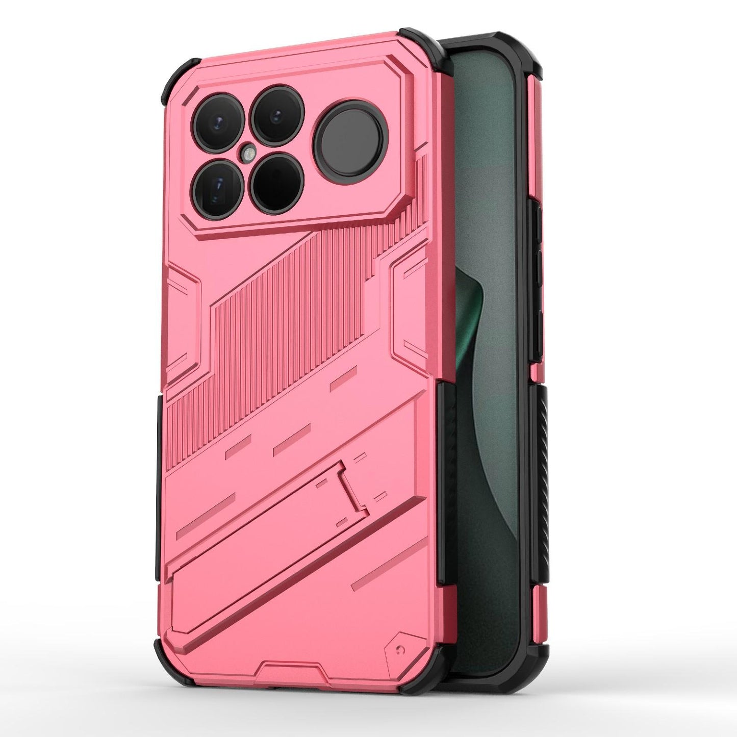 For Redmi K90 Pro Max / Poco F8 Ultra Punk Armor 2 in 1 PC + TPU Phone Case with Holder(Light Red)