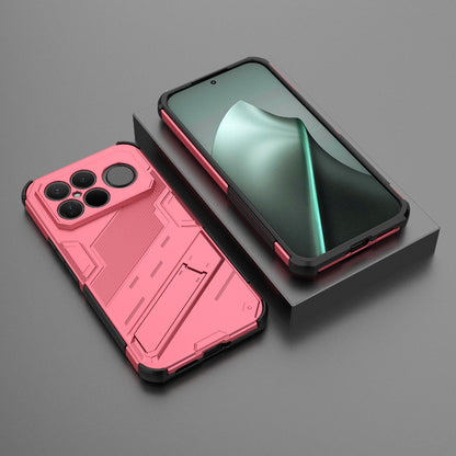 For Redmi K90 Pro Max / Poco F8 Ultra Punk Armor 2 in 1 PC + TPU Phone Case with Holder(Light Red)