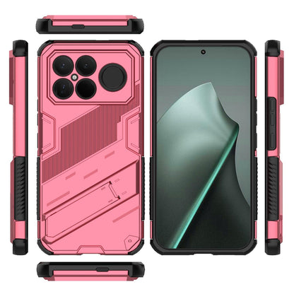 For Redmi K90 Pro Max / Poco F8 Ultra Punk Armor 2 in 1 PC + TPU Phone Case with Holder(Light Red)