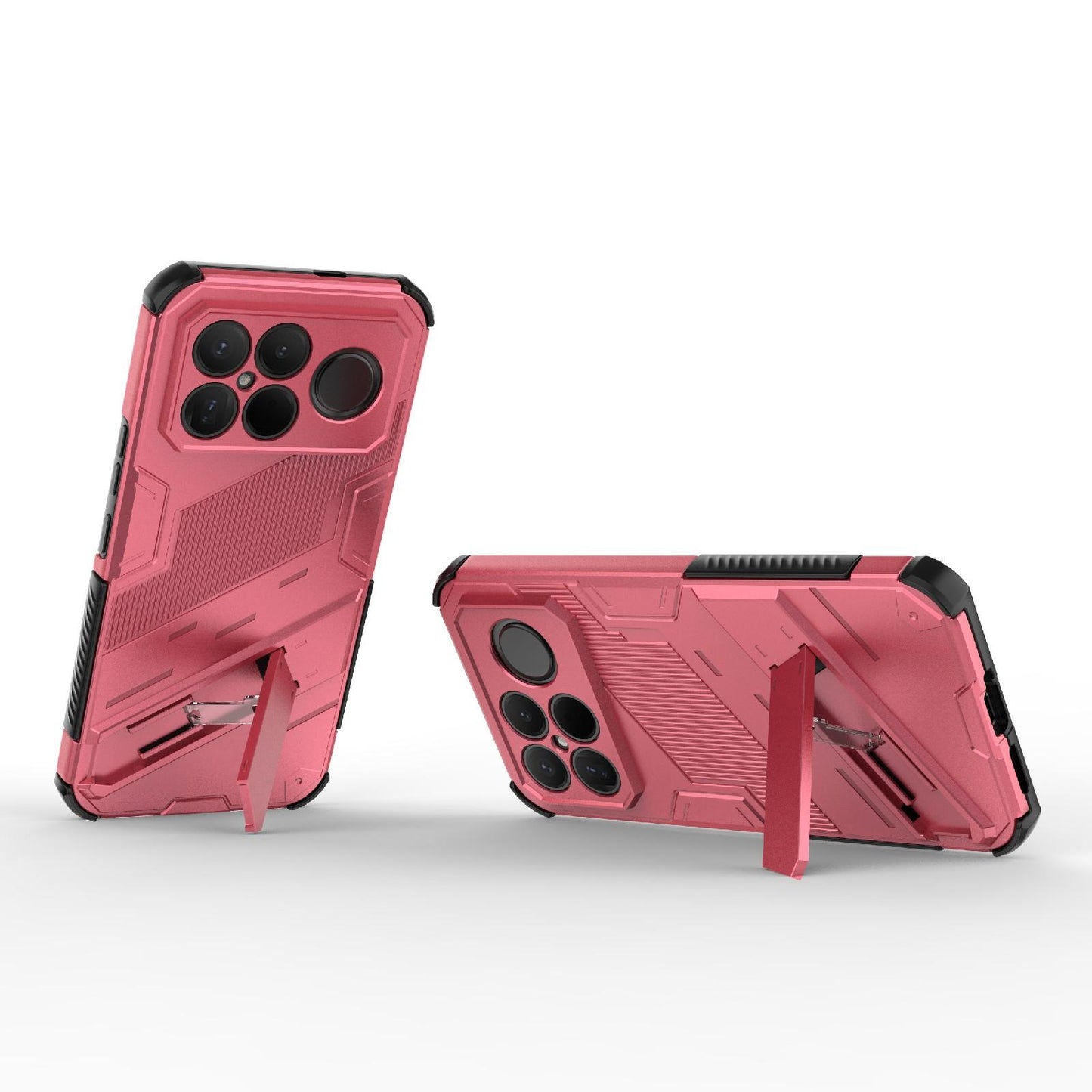 For Redmi K90 Pro Max / Poco F8 Ultra Punk Armor 2 in 1 PC + TPU Phone Case with Holder(Light Red)
