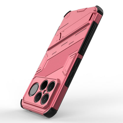 For Redmi K90 Pro Max / Poco F8 Ultra Punk Armor 2 in 1 PC + TPU Phone Case with Holder(Light Red)