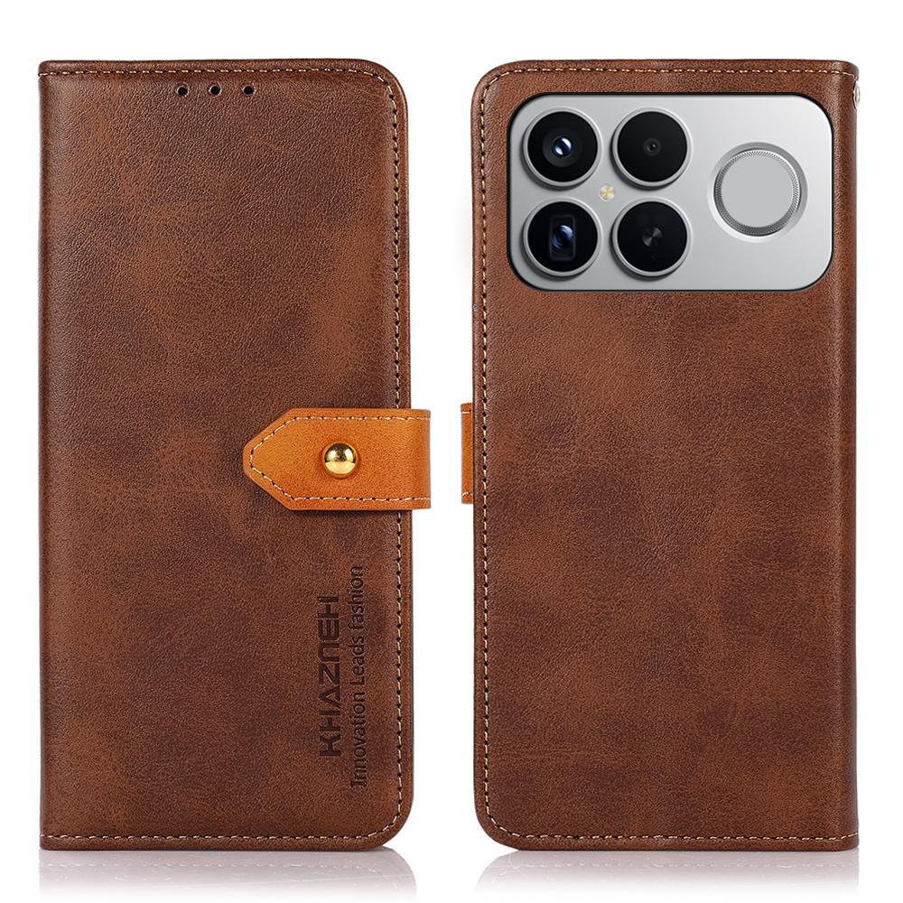 For Redmi K90 Pro Max/Poco F8 Ultra KHAZNEH Cowhide Texture Flip Leather Phone Case(Brown)