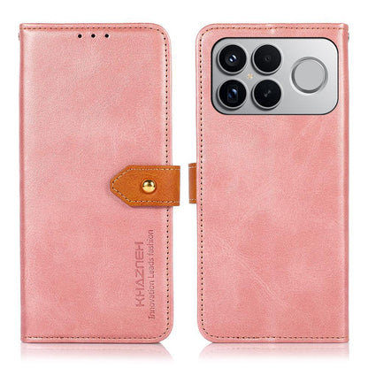 For Redmi K90 Pro Max/Poco F8 Ultra KHAZNEH Cowhide Texture Flip Leather Phone Case(Rose Gold)