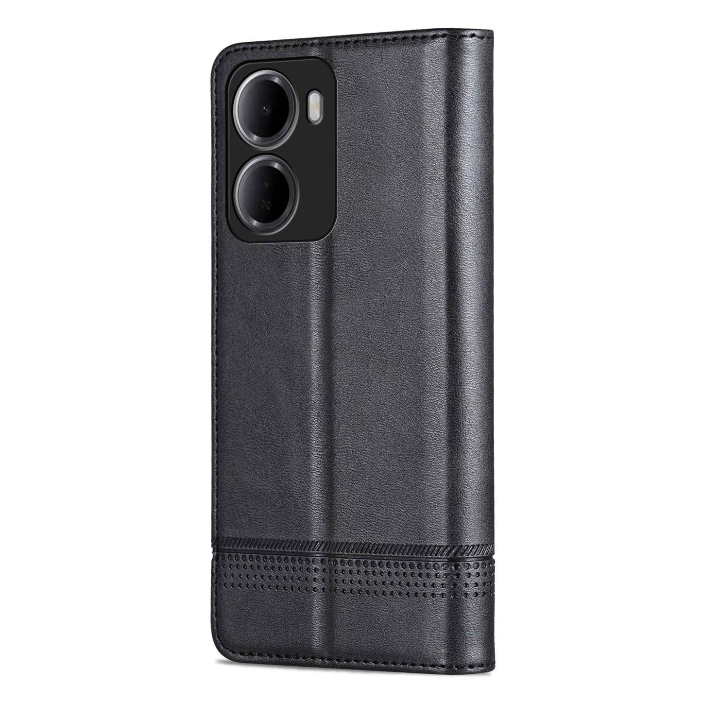 For Redmi 15a 5G AZNS Magnetic Calf Texture Flip Leather Phone Case(Black)