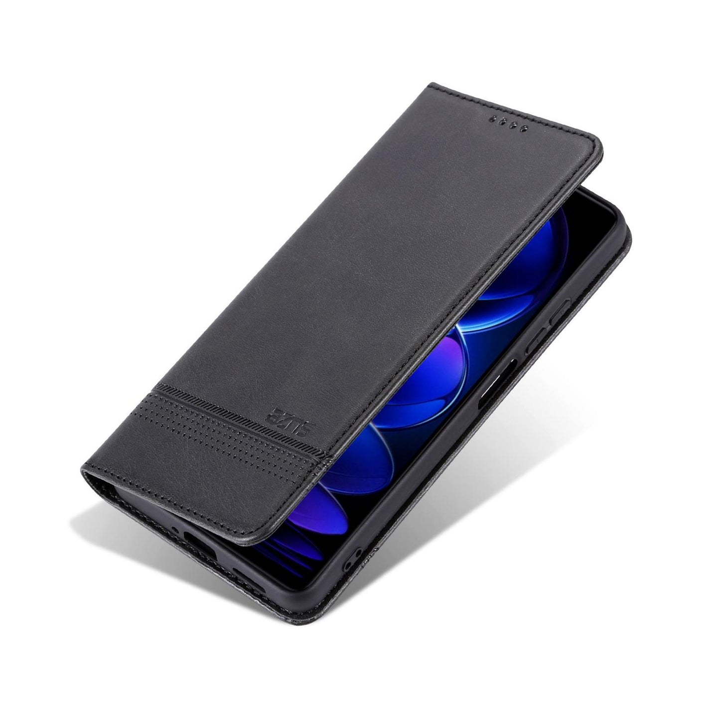 For Redmi 15a 5G AZNS Magnetic Calf Texture Flip Leather Phone Case(Black)