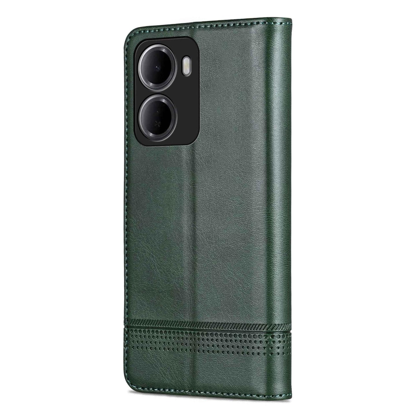 For Redmi 15a 5G AZNS Magnetic Calf Texture Flip Leather Phone Case(Dark Green)