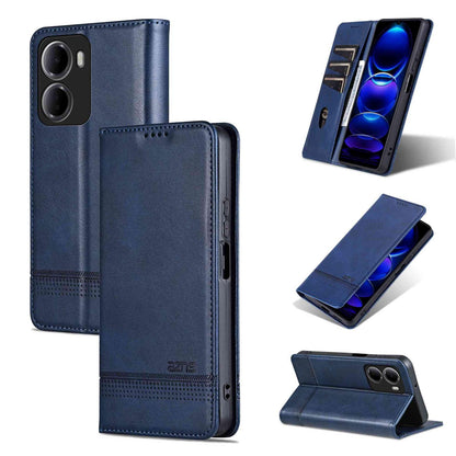 For Redmi 15a 5G AZNS Magnetic Calf Texture Flip Leather Phone Case(Dark Blue)