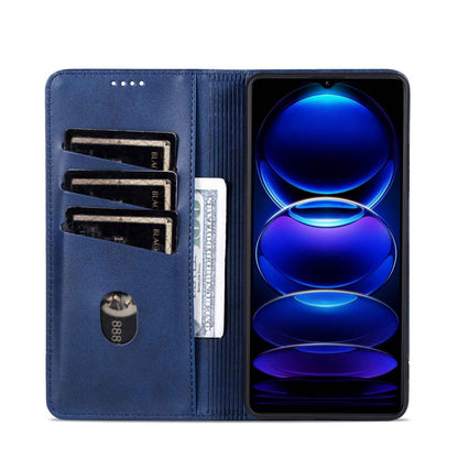 For Redmi 15a 5G AZNS Magnetic Calf Texture Flip Leather Phone Case(Dark Blue)