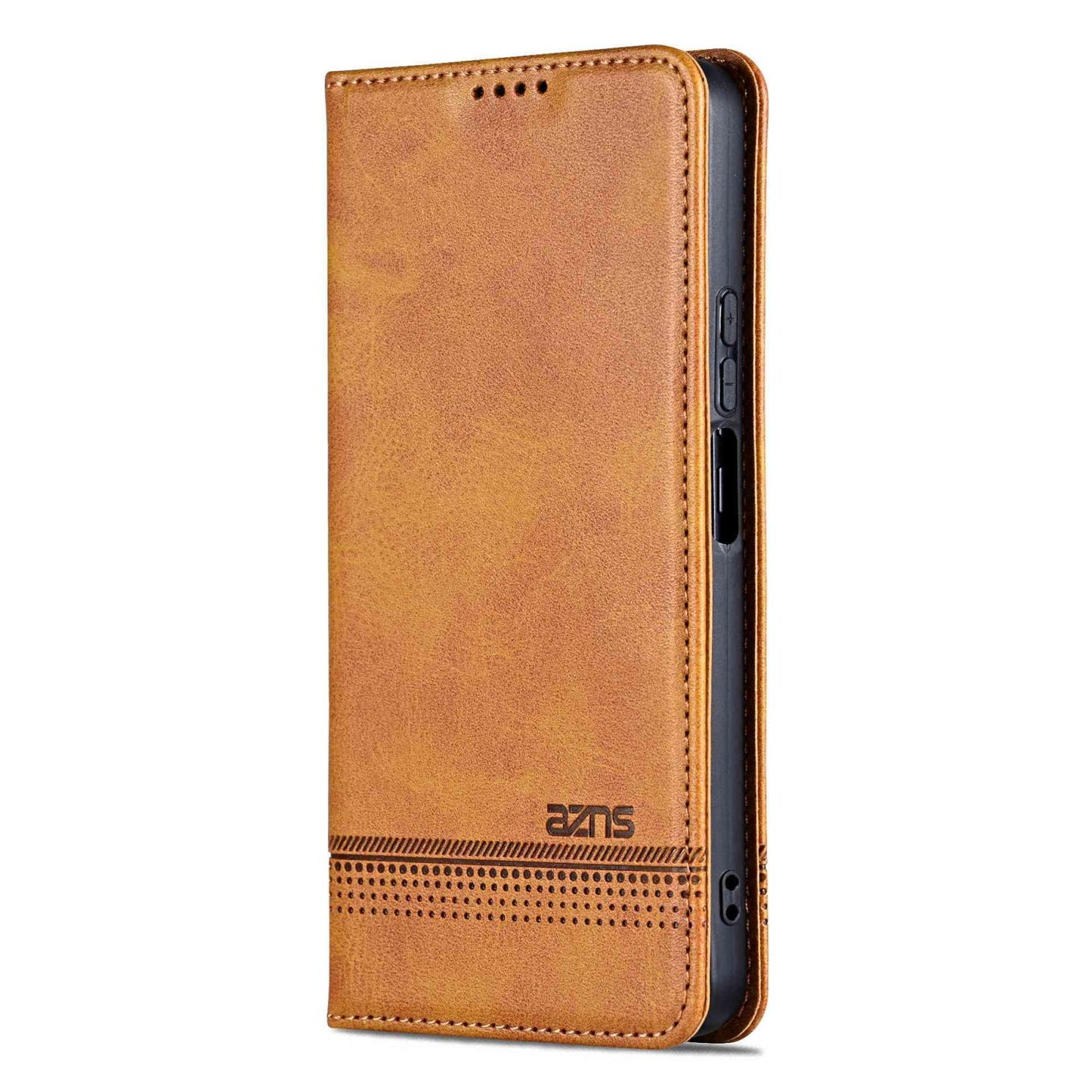 For Redmi 15a 5G AZNS Magnetic Calf Texture Flip Leather Phone Case(Light Brown)