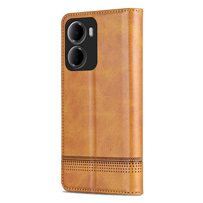 For Redmi 15a 5G AZNS Magnetic Calf Texture Flip Leather Phone Case(Light Brown)