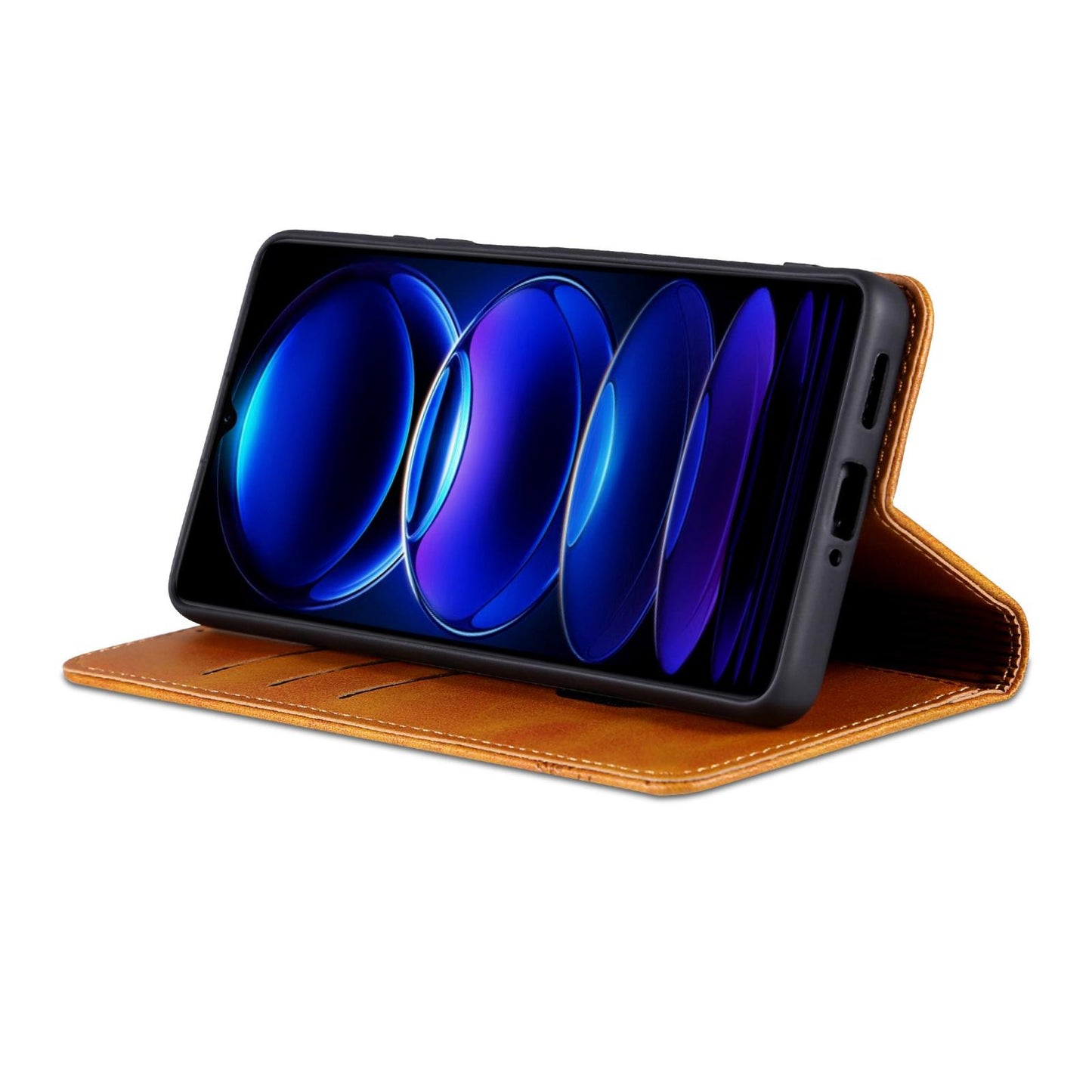 For Redmi 15a 5G AZNS Magnetic Calf Texture Flip Leather Phone Case(Light Brown)