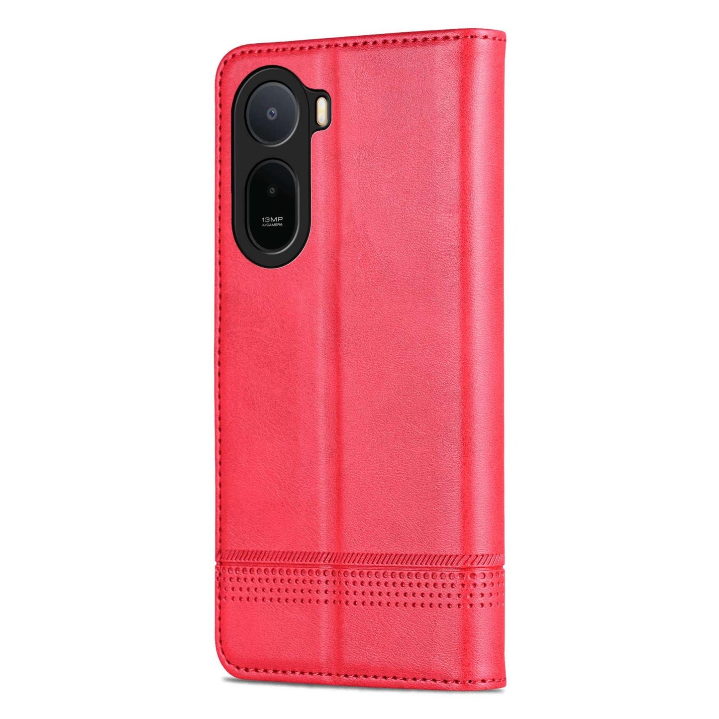 For Redmi A7 Pro 5G/4G 171mm/Poco C85x 5G AZNS Magnetic Calf Texture Flip Leather Phone Case(Red)