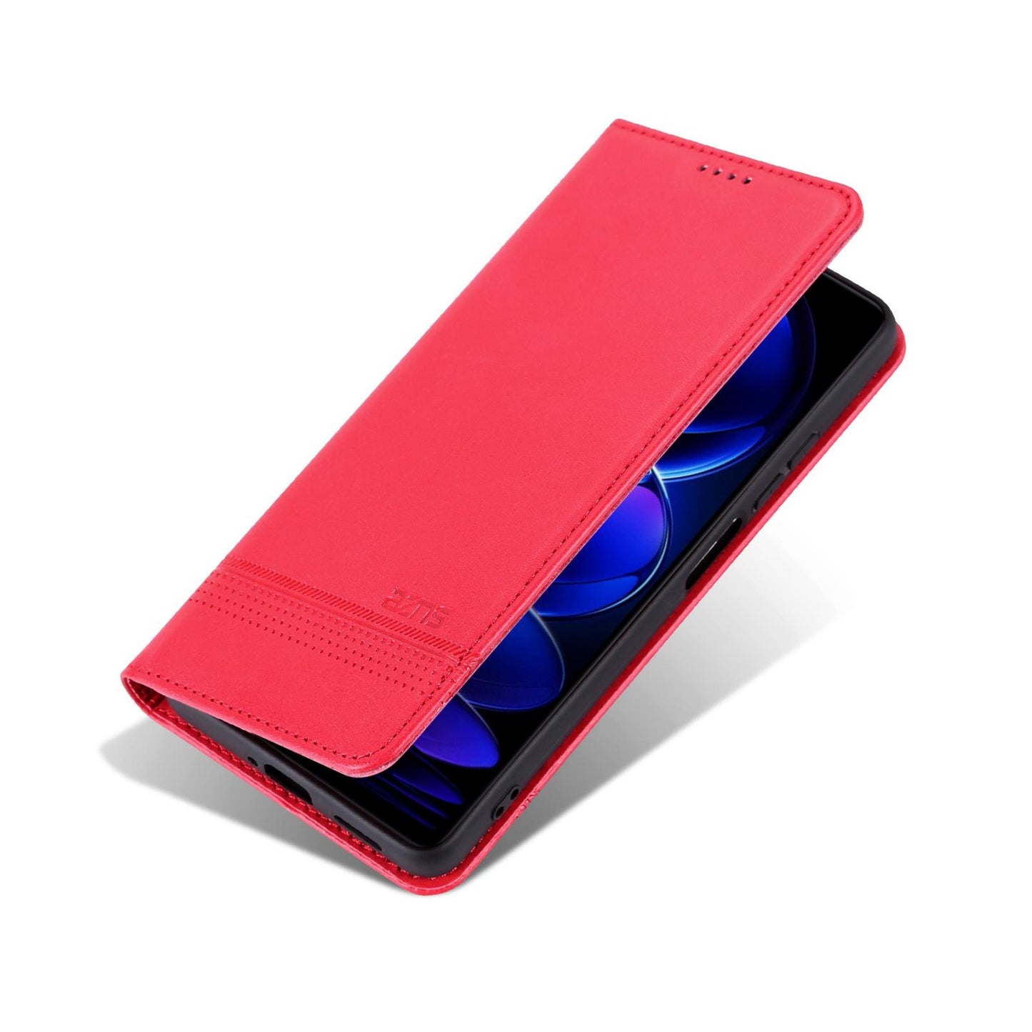 For Redmi A7 Pro 5G/4G 171mm/Poco C85x 5G AZNS Magnetic Calf Texture Flip Leather Phone Case(Red)