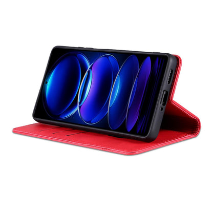 For Redmi A7 Pro 5G/4G 171mm/Poco C85x 5G AZNS Magnetic Calf Texture Flip Leather Phone Case(Red)