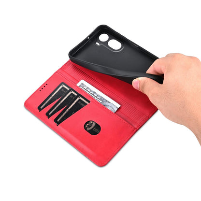 For Redmi A7 Pro 5G/4G 171mm/Poco C85x 5G AZNS Magnetic Calf Texture Flip Leather Phone Case(Red)