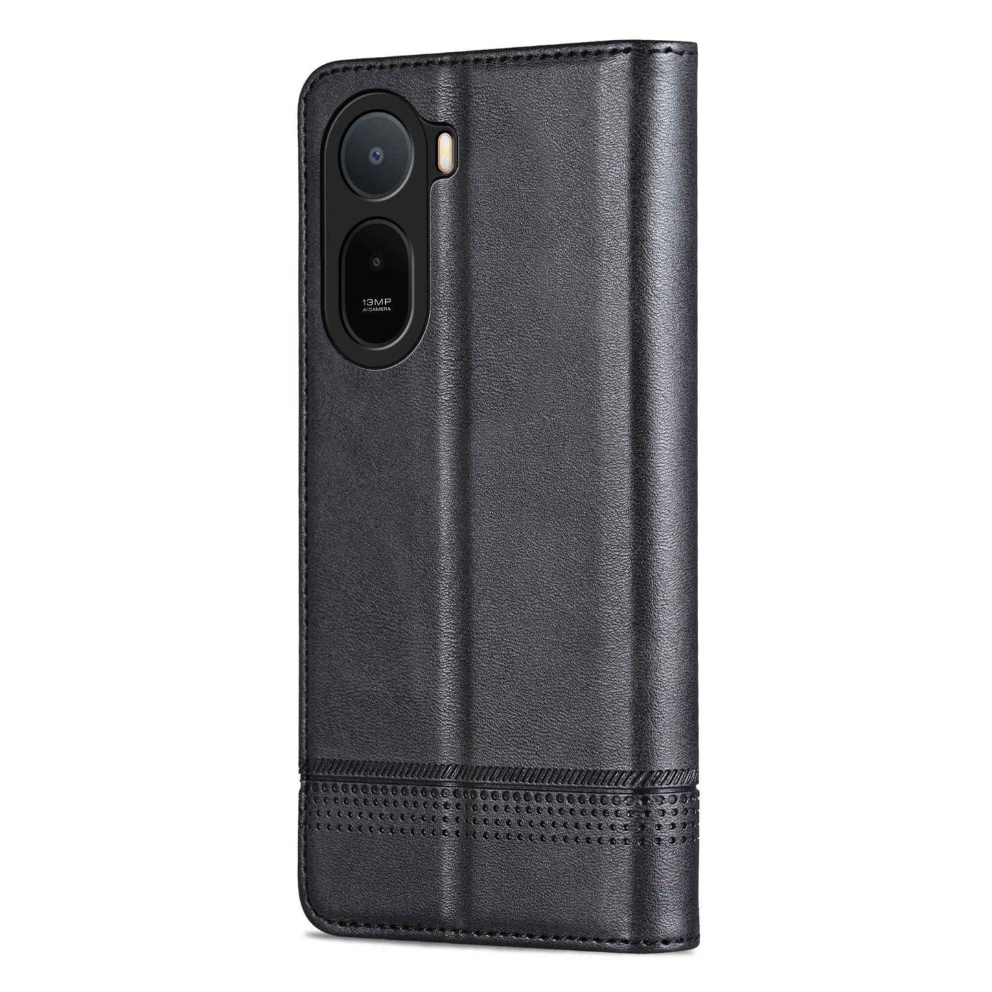 For Redmi A7 Pro 5G/4G 171mm/Poco C85x 5G AZNS Magnetic Calf Texture Flip Leather Phone Case(Black)