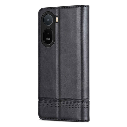 For Redmi A7 Pro 5G/4G 171mm/Poco C85x 5G AZNS Magnetic Calf Texture Flip Leather Phone Case(Black)