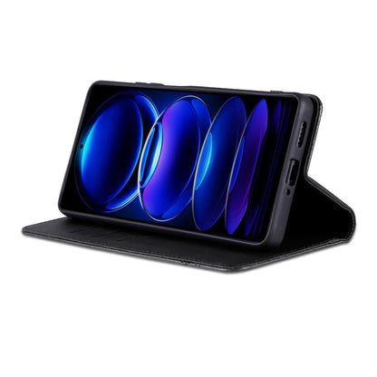 For Redmi A7 Pro 5G/4G 171mm/Poco C85x 5G AZNS Magnetic Calf Texture Flip Leather Phone Case(Black)