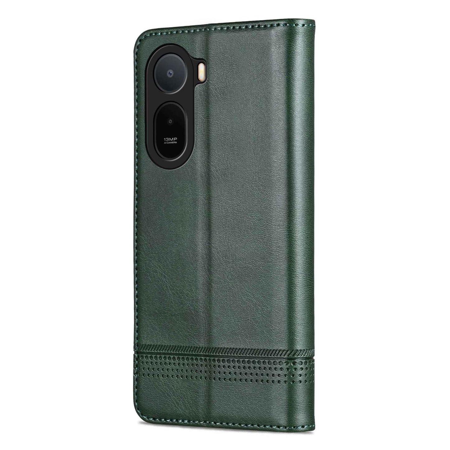 For Redmi A7 Pro 5G/4G 171mm/Poco C85x 5G AZNS Magnetic Calf Texture Flip Leather Phone Case(Dark Green)