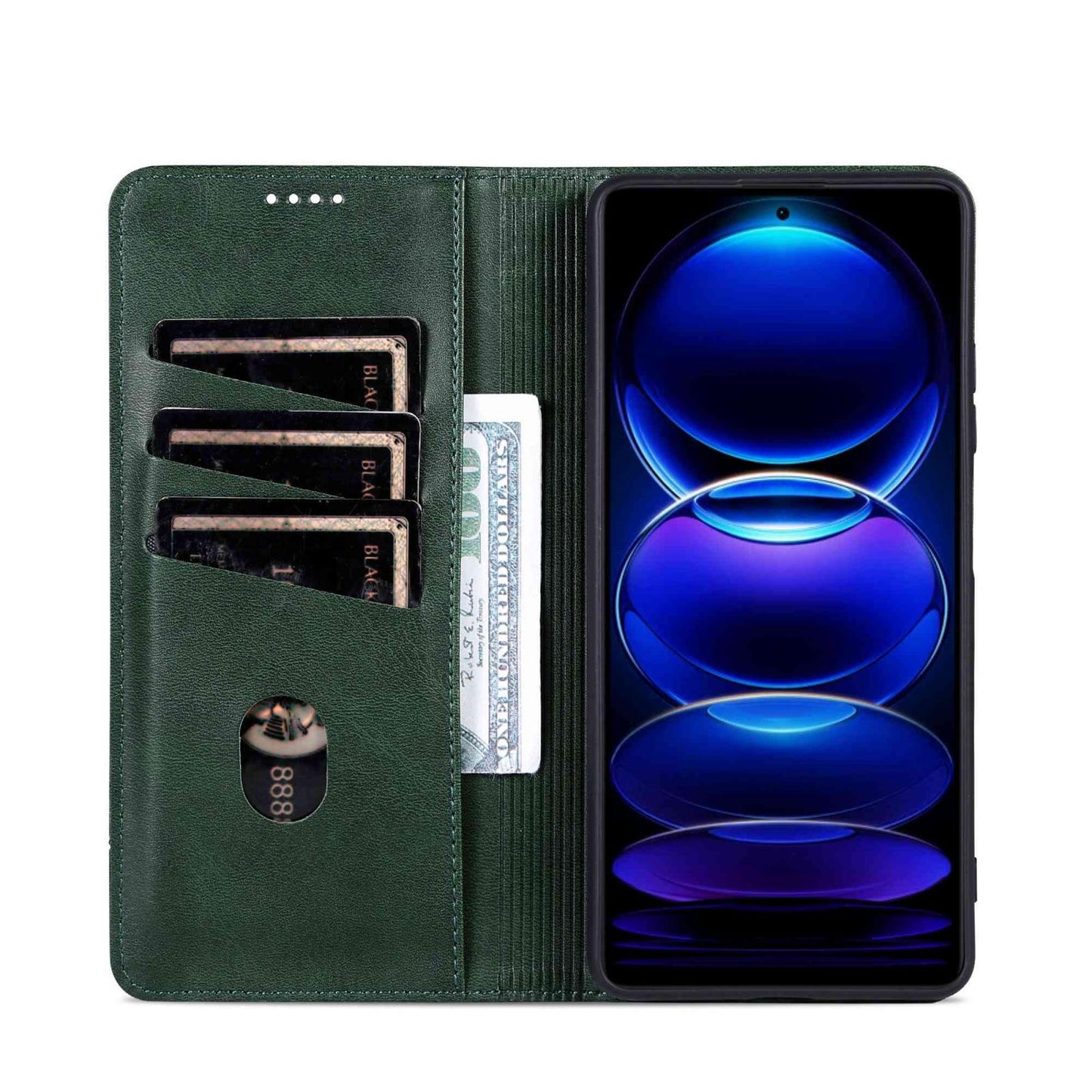 For Redmi A7 Pro 5G/4G 171mm/Poco C85x 5G AZNS Magnetic Calf Texture Flip Leather Phone Case(Dark Green)