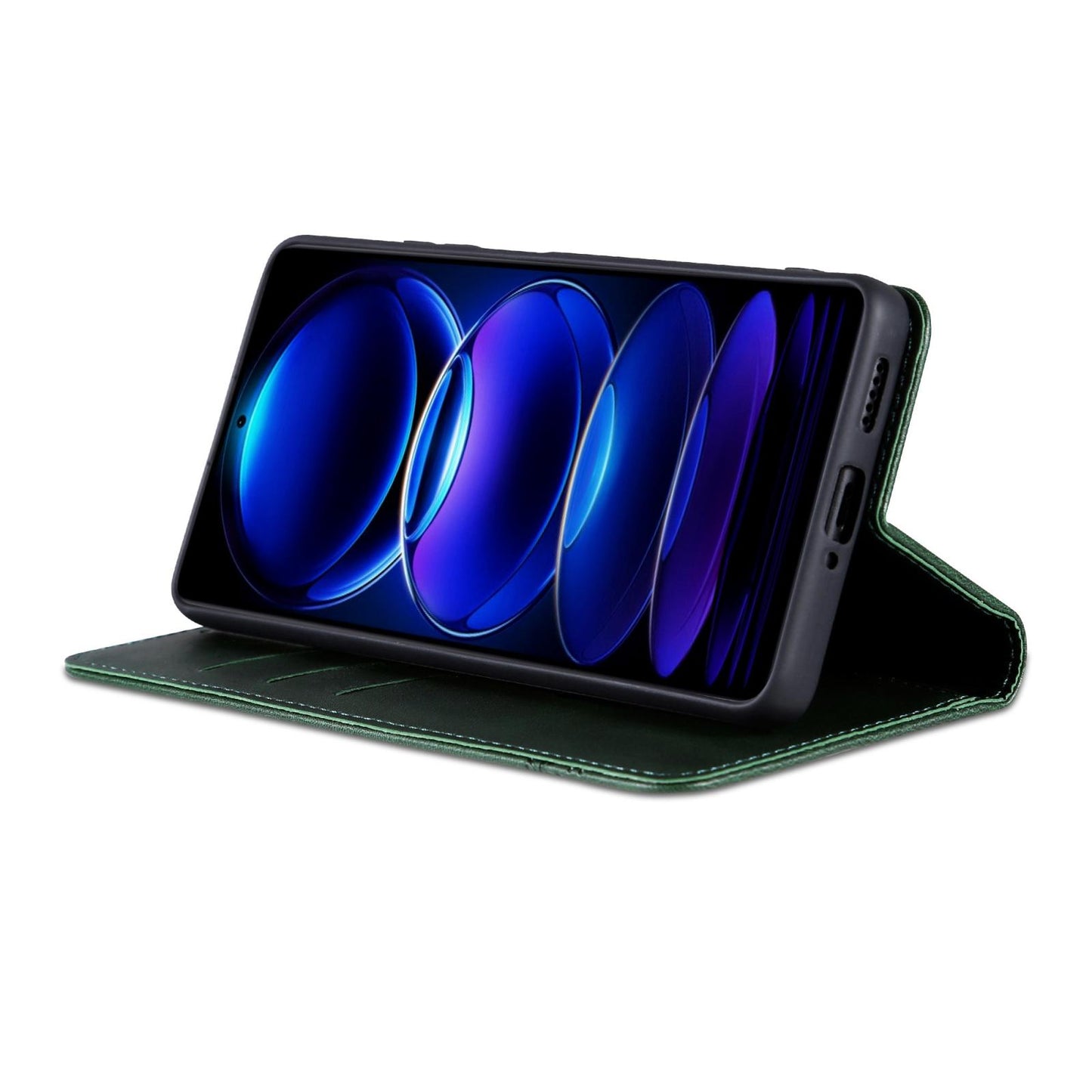 For Redmi A7 Pro 5G/4G 171mm/Poco C85x 5G AZNS Magnetic Calf Texture Flip Leather Phone Case(Dark Green)