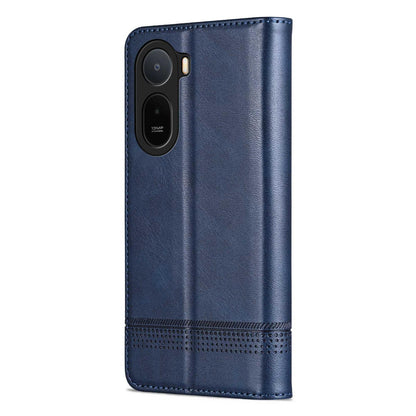 For Redmi A7 Pro 5G/4G 171mm/Poco C85x 5G AZNS Magnetic Calf Texture Flip Leather Phone Case(Dark Blue)