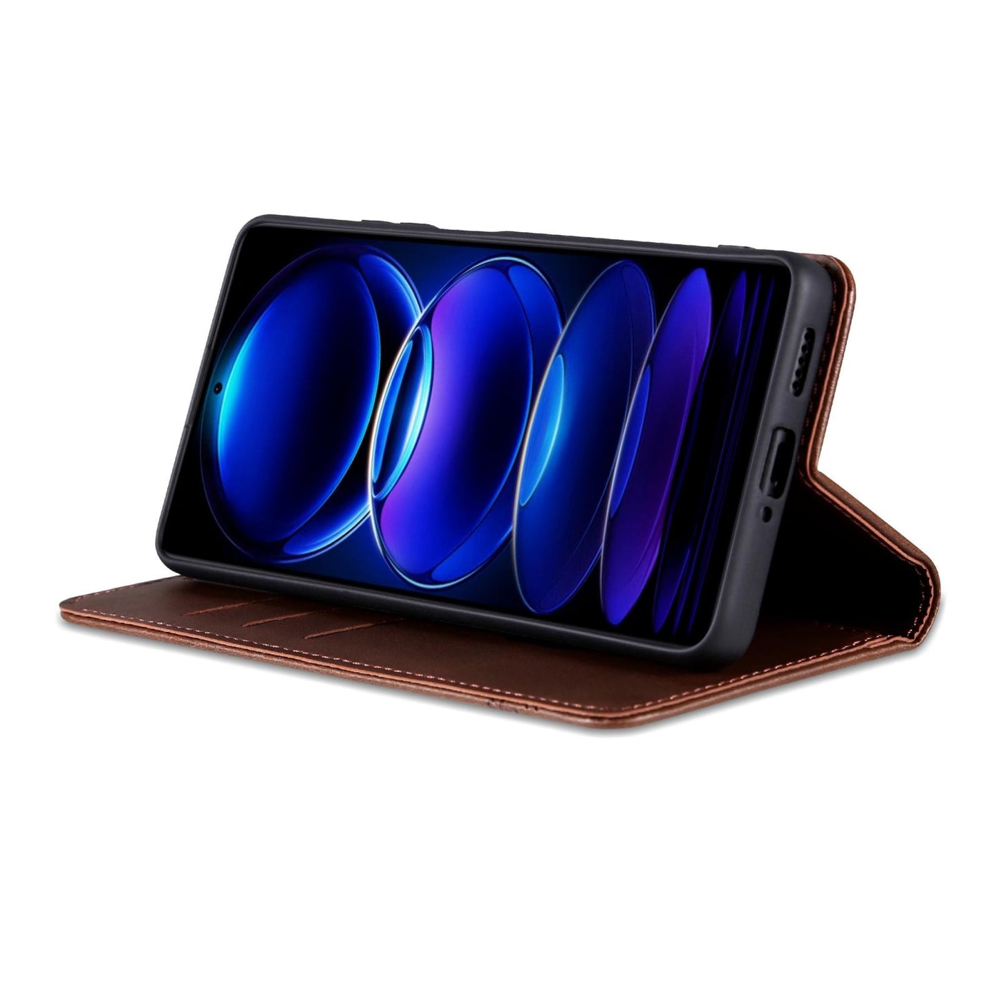 For Redmi A7 Pro 5G/4G 171mm/Poco C85x 5G AZNS Magnetic Calf Texture Flip Leather Phone Case(Dark Brown)