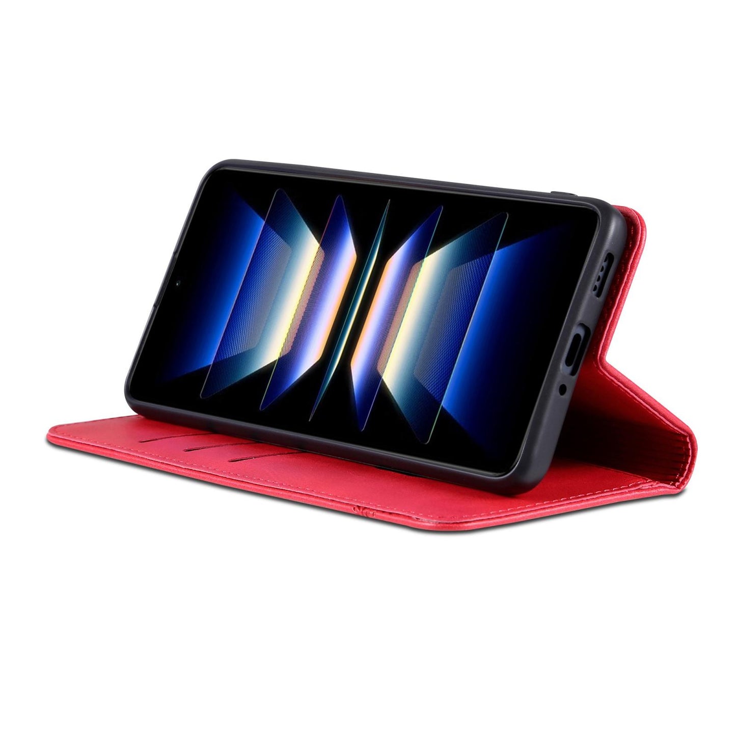 For Redmi Note 17 Pro 5G Global 163mm AZNS Magnetic Calf Texture Flip Leather Phone Case(Red)