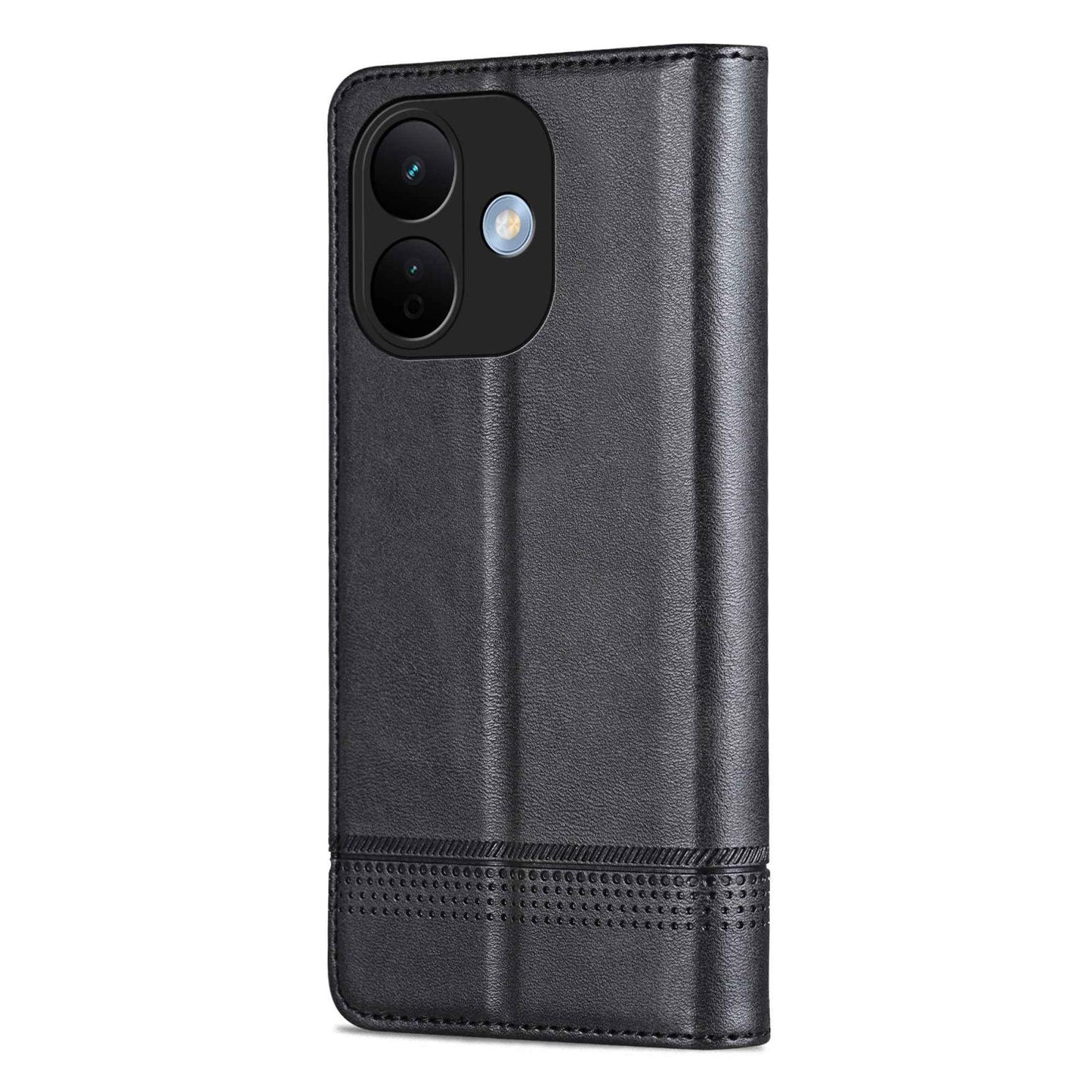 For Redmi Note 17 Pro 5G Global 163mm AZNS Magnetic Calf Texture Flip Leather Phone Case(Black)