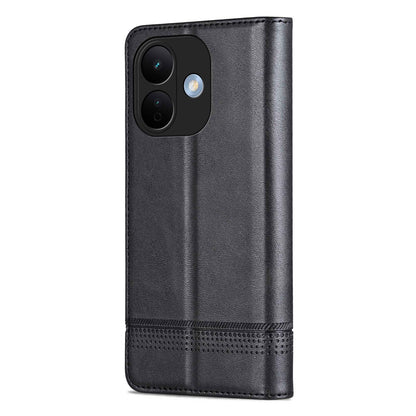 For Redmi Note 17 Pro 5G Global 163mm AZNS Magnetic Calf Texture Flip Leather Phone Case(Black)
