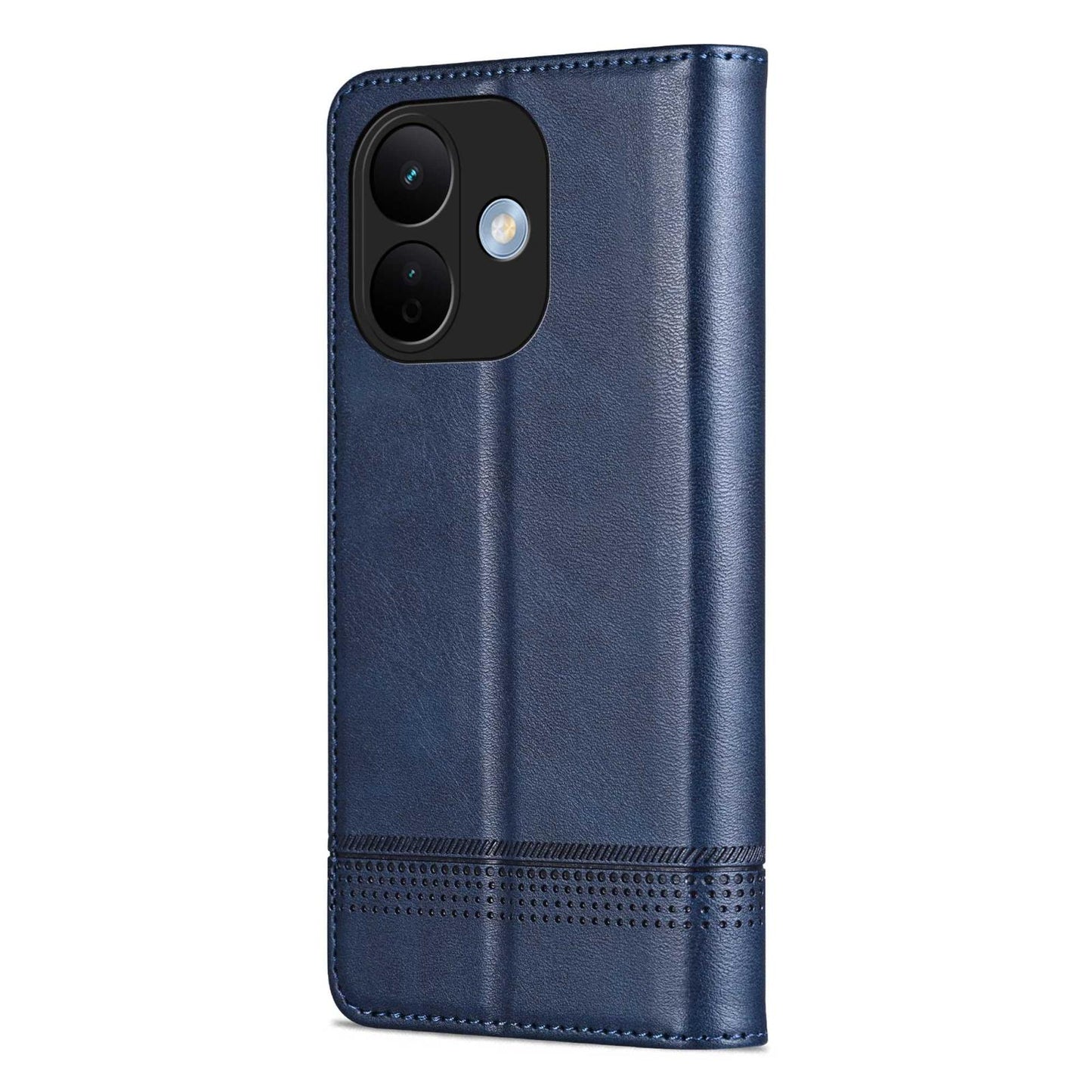 For Redmi Note 17 Pro 5G Global 163mm AZNS Magnetic Calf Texture Flip Leather Phone Case(Dark Blue)