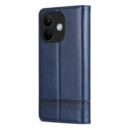 For Redmi Note 17 Pro 5G Global 163mm AZNS Magnetic Calf Texture Flip Leather Phone Case(Dark Blue)