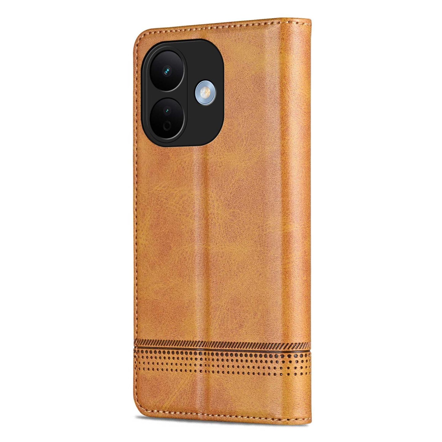 For Redmi Note 17 Pro 5G Global 163mm AZNS Magnetic Calf Texture Flip Leather Phone Case(Light Brown)