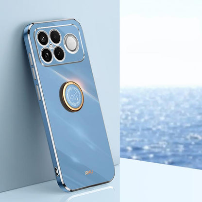 For Redmi K90 Pro Max / Poco F8 Ultra XINLI Straight Edge 6D Electroplate TPU Phone Case with Ring Holder(Celestial Blue)