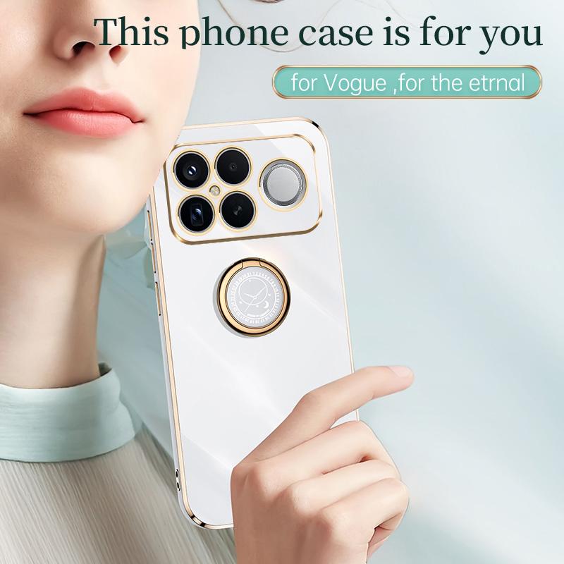 For Redmi K90 Pro Max / Poco F8 Ultra XINLI Straight Edge 6D Electroplate TPU Phone Case with Ring Holder(Celestial Blue)