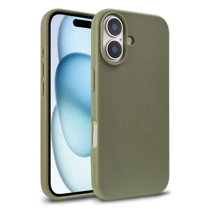 For iPhone 18 Wheat Straw TPU Phone Case - Army Green - EDA006700010C