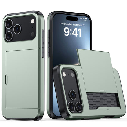 For iPhone 18 Pro Shockproof Armor Phone Case with Card Slot - Dark Green - EDA006701811J