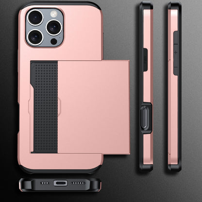 For iPhone 18 Pro Shockproof Armor Phone Case with Card Slot - White - EDA006701811A