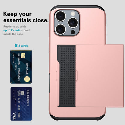 For iPhone 18 Shockproof Armor Phone Case with Card Slot - White - EDA006701810A