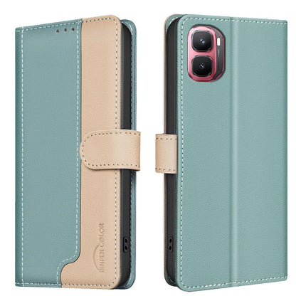 For Infinix GT 50 Pro 5G Color Matching RFID Anti-theft Leather Phone Case - Green - EDA006703614A