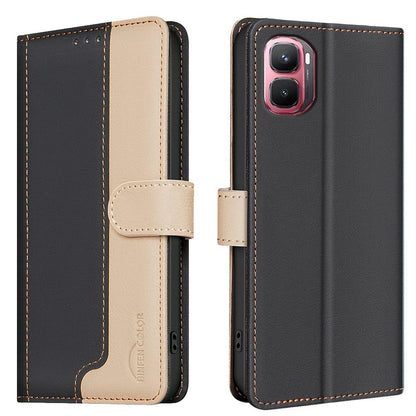 For Infinix GT 50 Pro 5G Color Matching RFID Anti-theft Leather Phone Case - Black - EDA006703614C