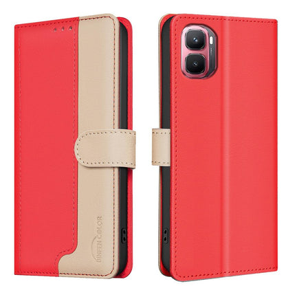 For Infinix GT 50 Pro 5G Color Matching RFID Anti-theft Leather Phone Case - Red - EDA006703614D