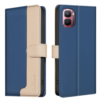 For Infinix GT 50 Pro 5G Color Matching RFID Anti-theft Leather Phone Case - Blue - EDA006703614E