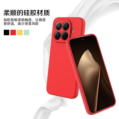 For Xiaomi 17T Pro 5G Solid Color Liquid Silicone Dropproof Full Coverage Phone Case - Red - EDA006707030A