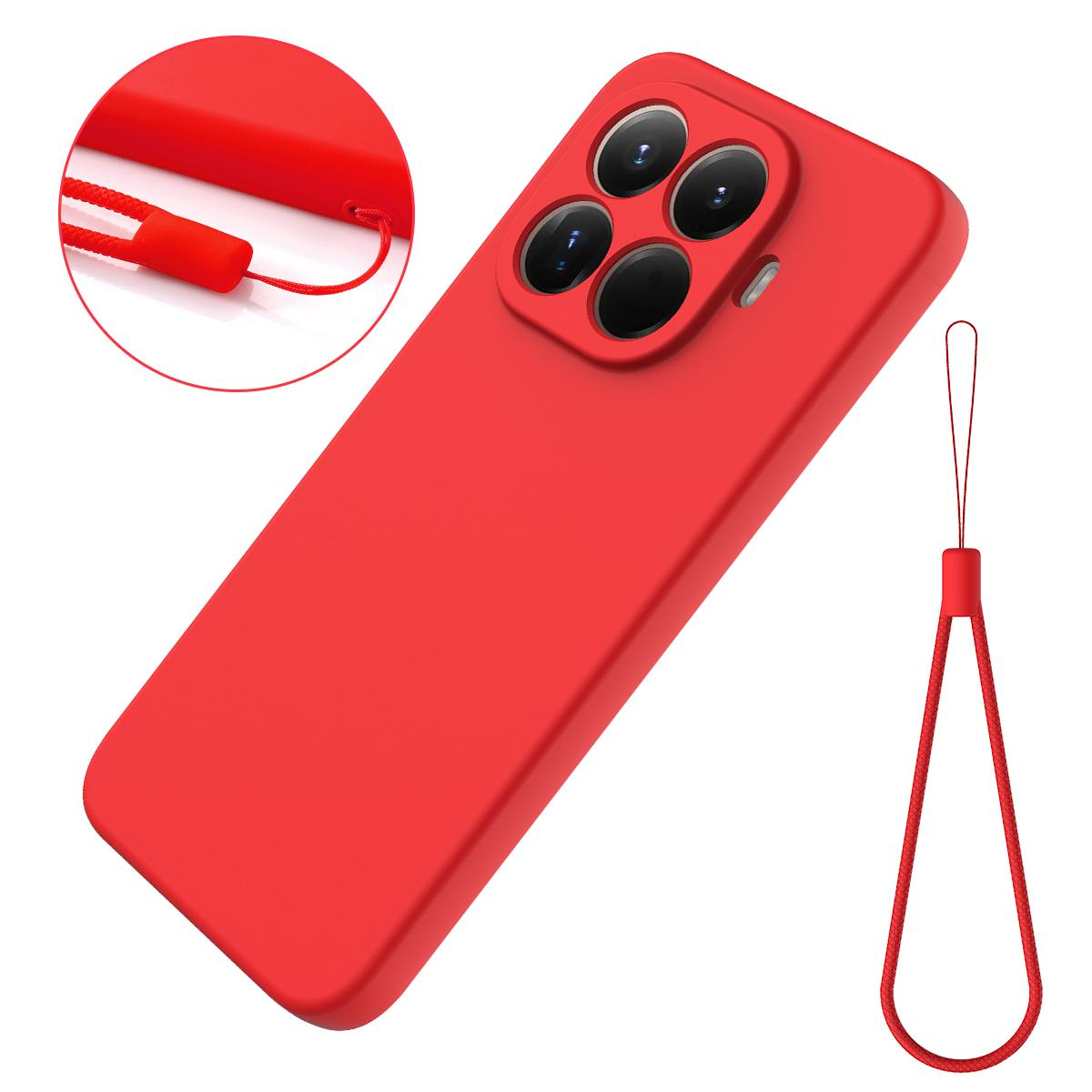 For Xiaomi 17T Pro 5G Solid Color Liquid Silicone Dropproof Full Coverage Phone Case - Red - EDA006707030A
